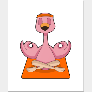 Flamingo Yoga Fitness Meditation Posters and Art